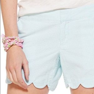 LILLY PULITZER Scalloped Edge Seersucker Shorts